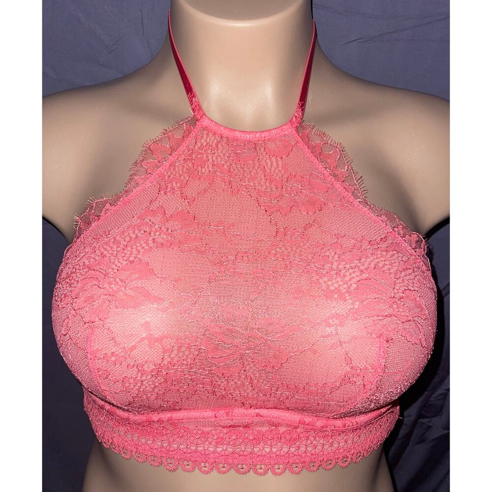 34D PINK CORAL LACE VICTORIA'S SECRET CAMI BRALETTE